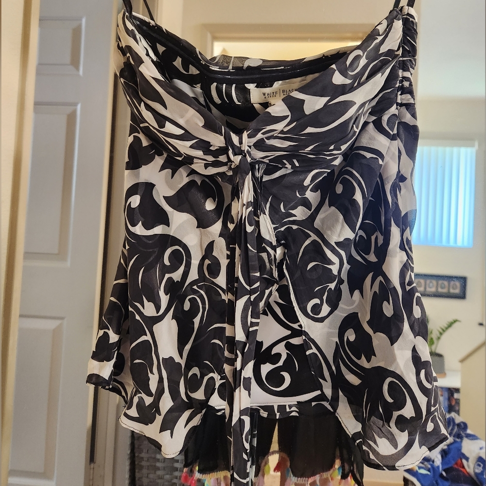 Silk strapless top